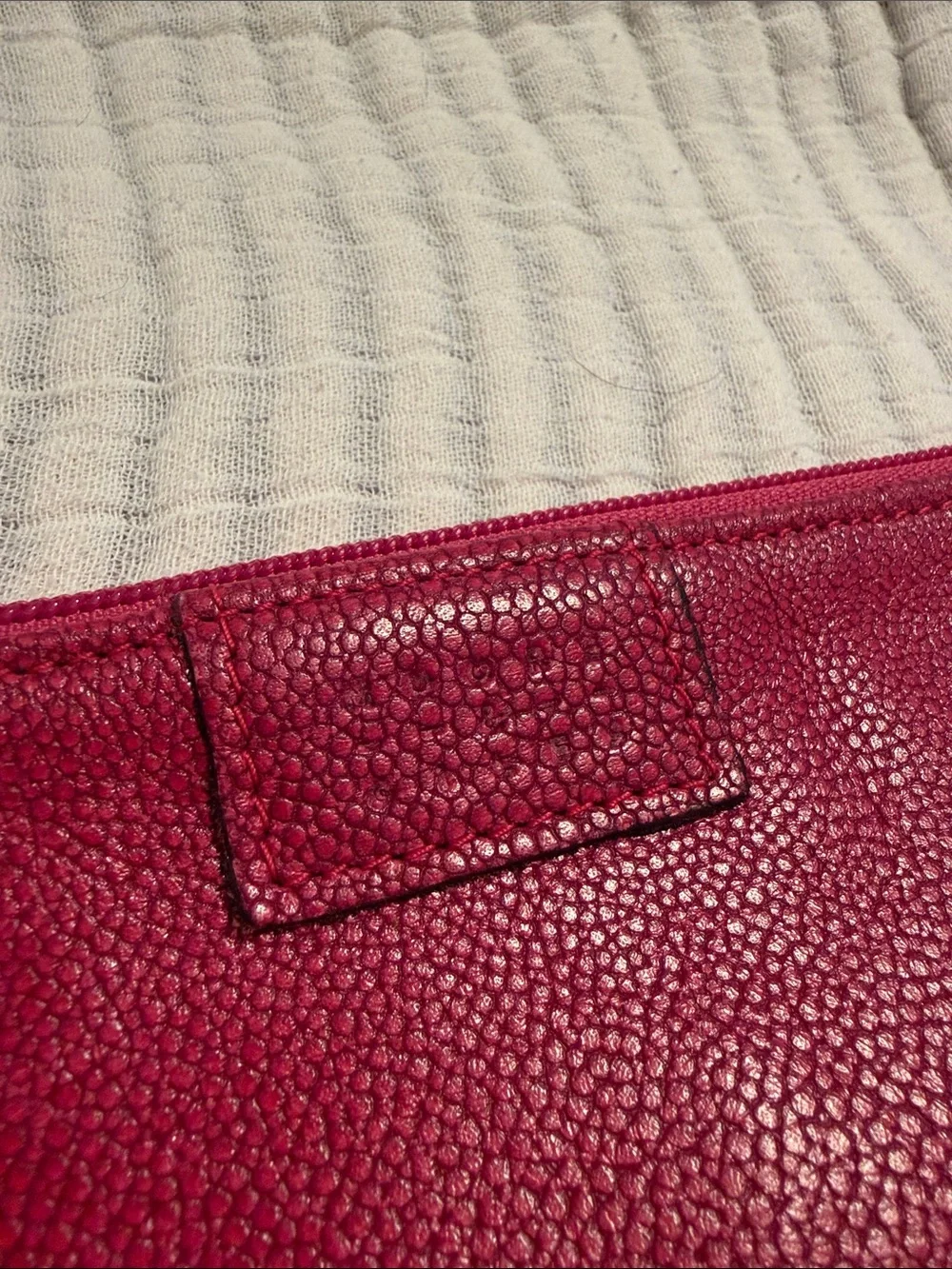 Moore & Giles genuine leather tech pouch - Laptop Sleeve - Red Leather Zip